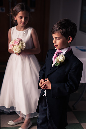 Ready to walk ahead of the bride