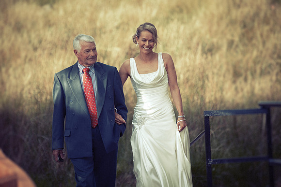 Lisa and her Dad make their way towards the bridge