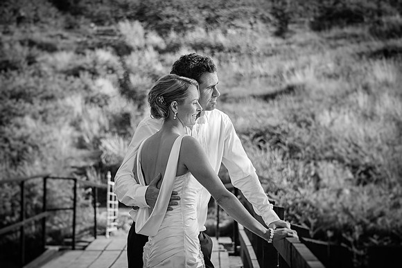 Mark and Lisa on the bridge where they were married