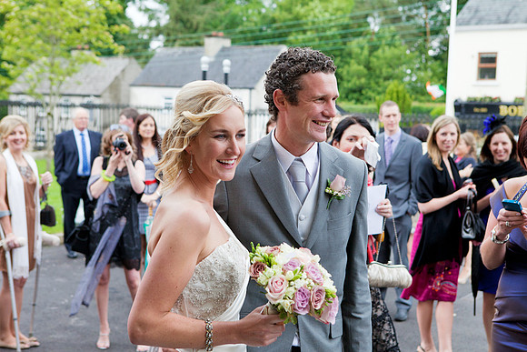 Surrounded by family and friends after the ceremony