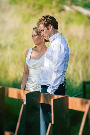 Mark and Lisa; married on a bridge in the Wicklow Mountains