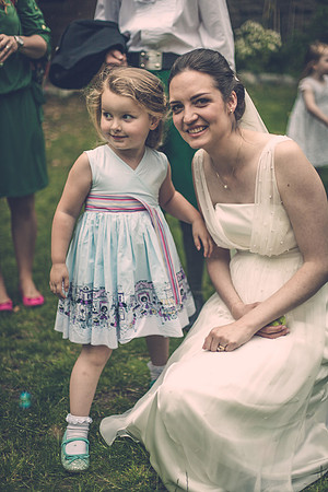 Flower girl Jessica getting to pose with the bride