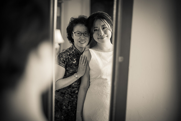 Jo with her Mother before the ceremony
